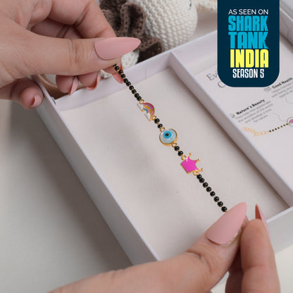 Evil-Eye Rainbow Crown Silver Nazariya Gift Box