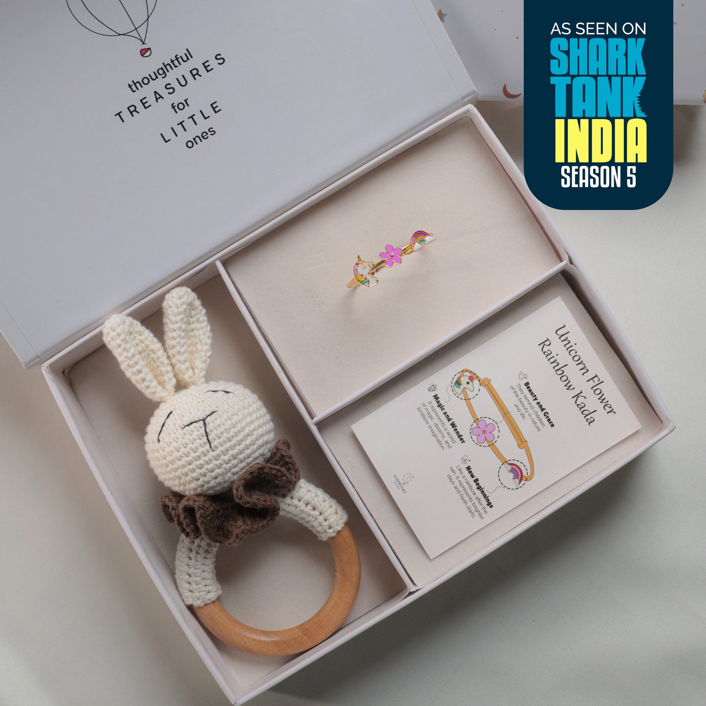 Unicorn Flower Rainbow Silver Kada Gift Box