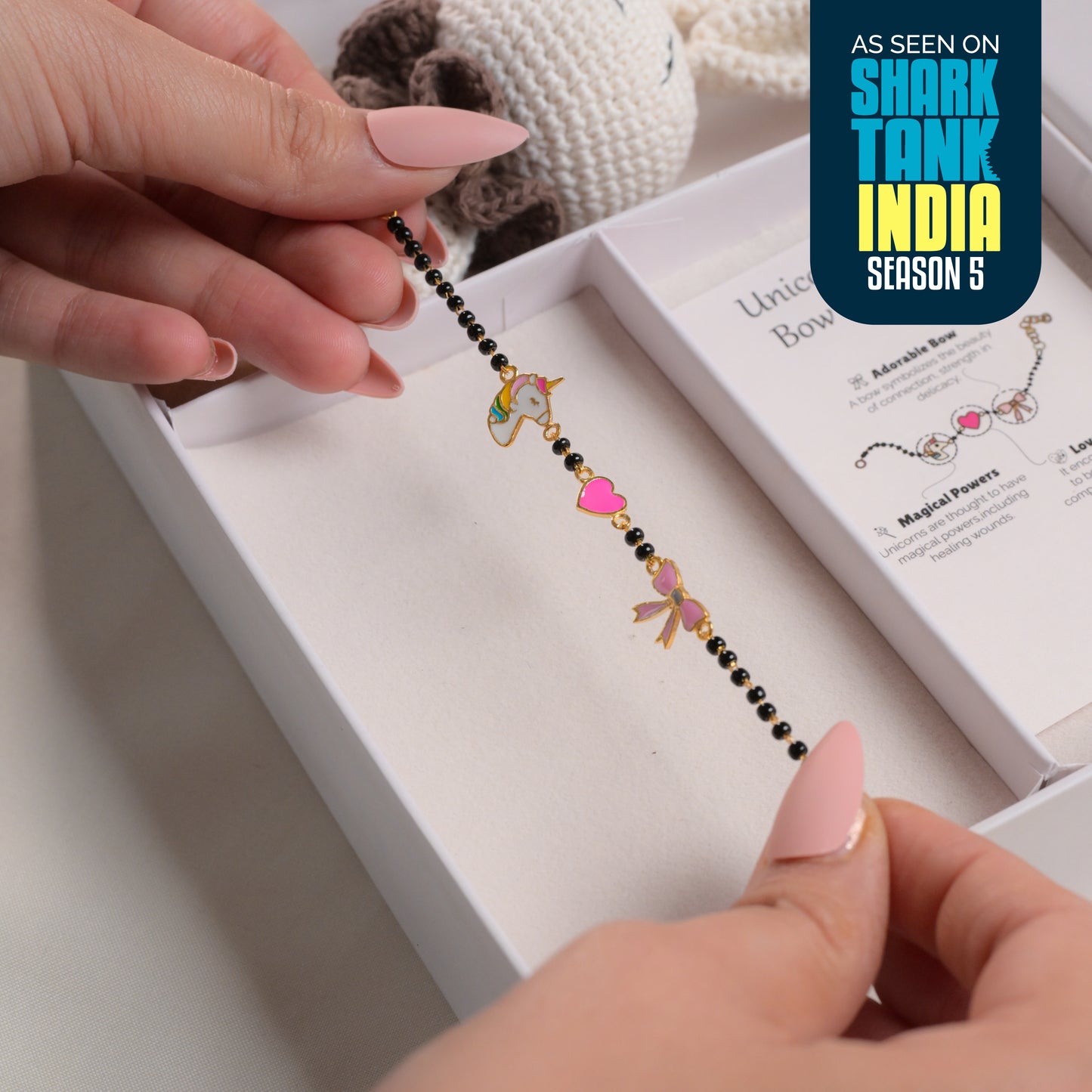 Unicorn Heart Bow Silver Nazariya Gift Box