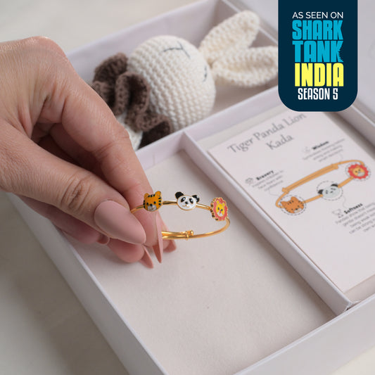 Tiger Panda Silver Kada Gift Box