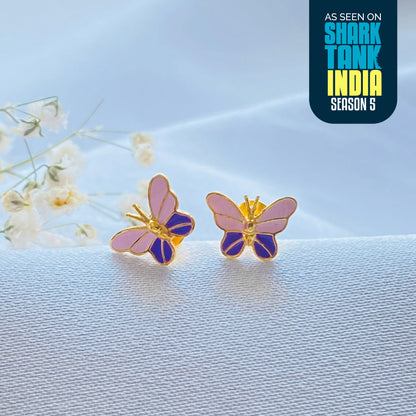 Winged Butterfly Silver Earrings