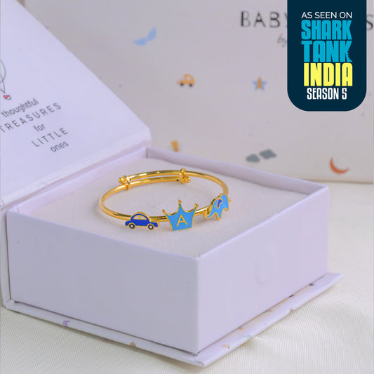 Car Crown Elephant Silver Kada