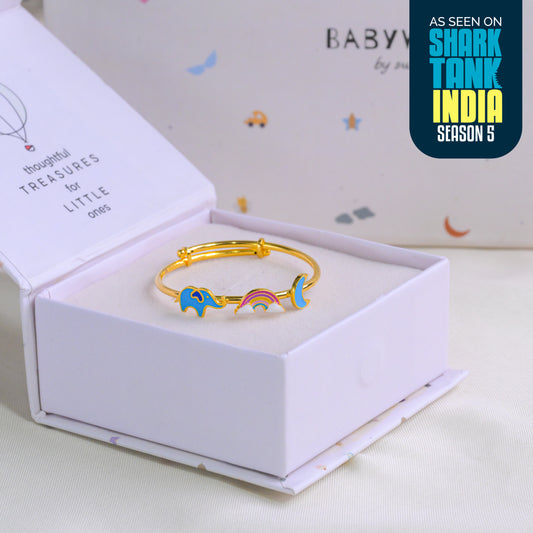 Elephant Rainbow Moon Silver Kada
