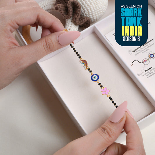 Rainbow Evil Eye Flower Silver Nazariya Gift Box