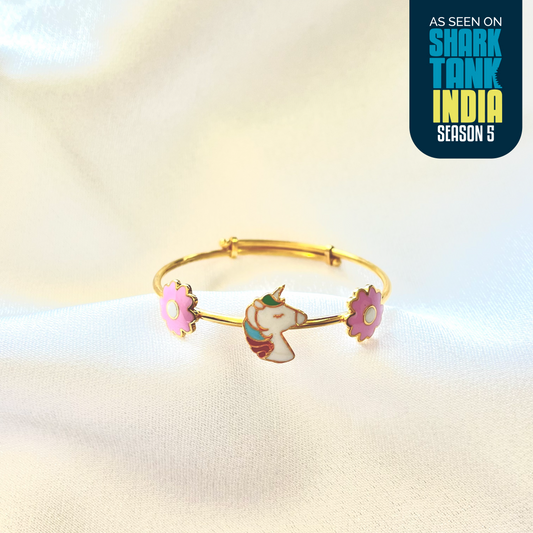 Unicorn Flowers Silver Kada