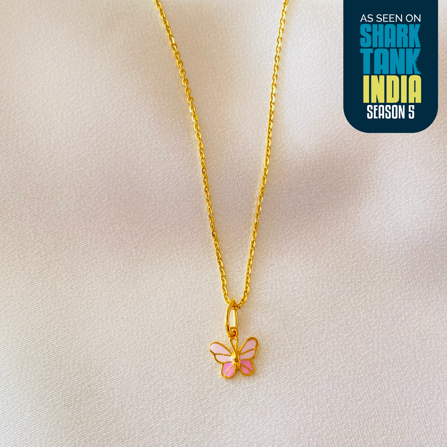 Butterfly Silver Pendant With Chain