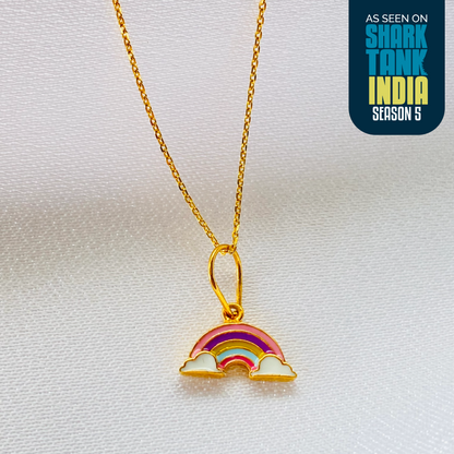 Rainbow Silver Pendant With Chain