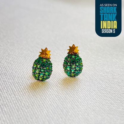 Pineapple Silver Earrings