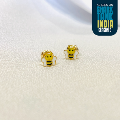 Honey Bee Silver Earrings