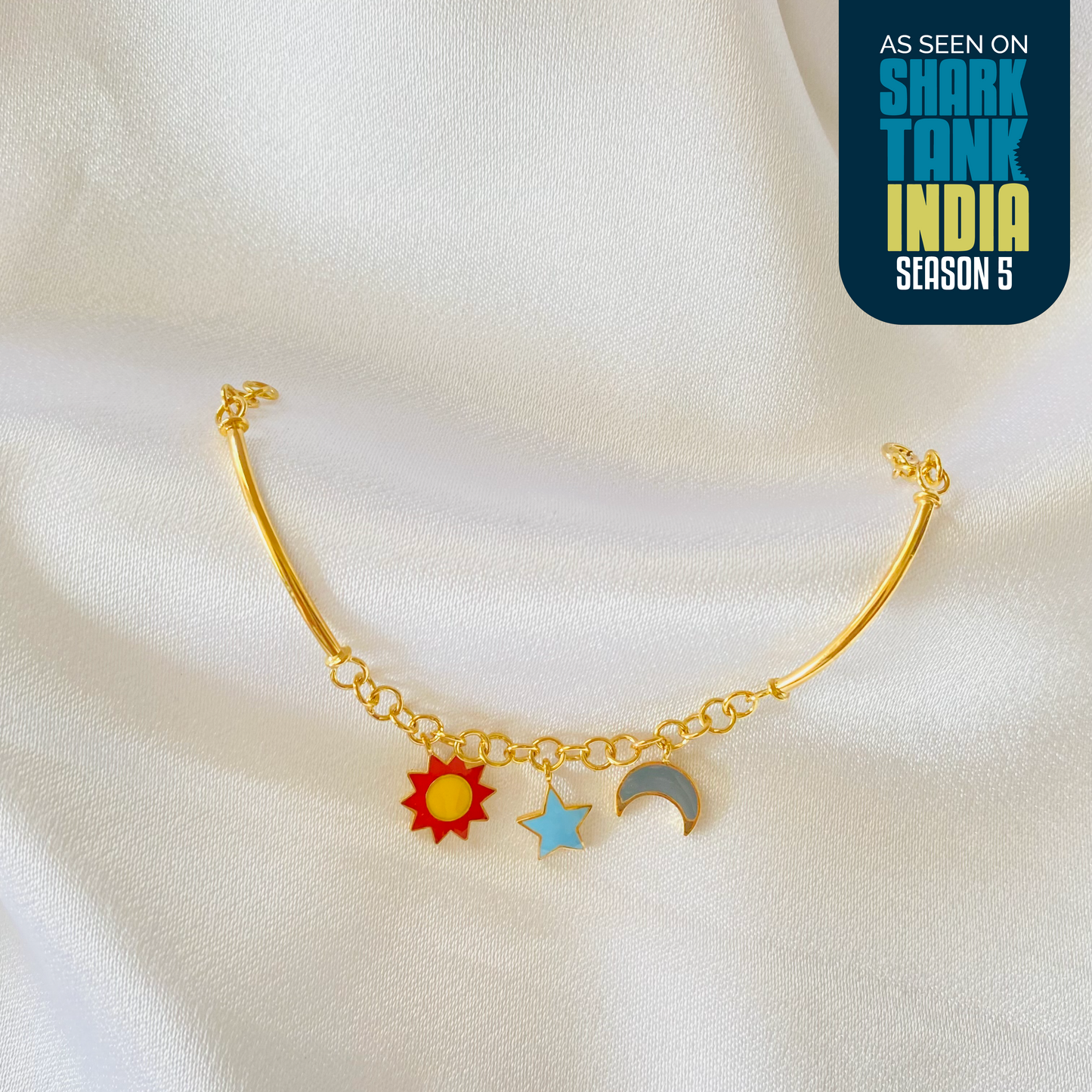 Star Sun Moon Silver Bracelet