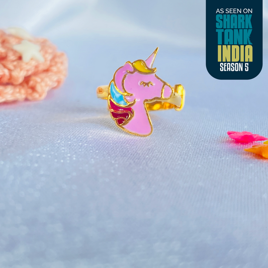 Unicorn Silver Ring Pink