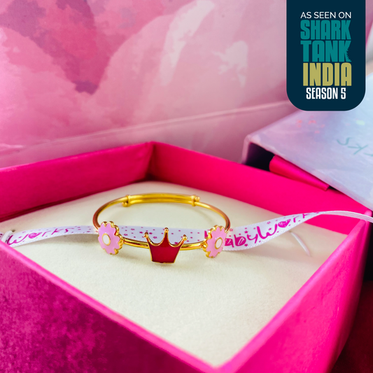 Crown Flower Silver Kada