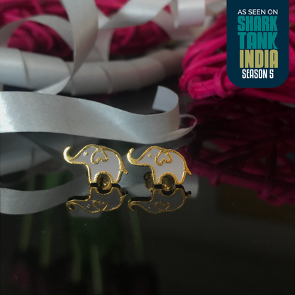 Tusked Elephant Silver Earrings