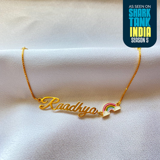 Personalized Name Rainbow Silver Bracelet