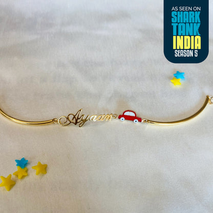 Personalized Name Car Silver Bracelet