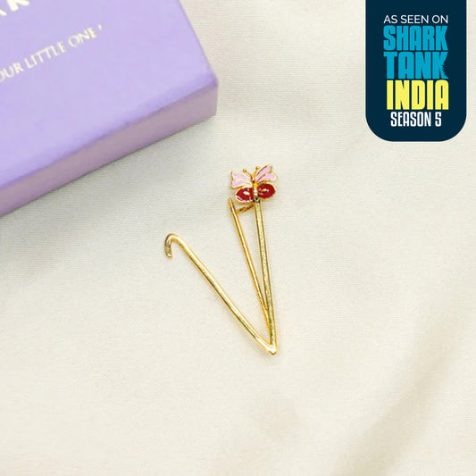 Personalized Silver V Brooch