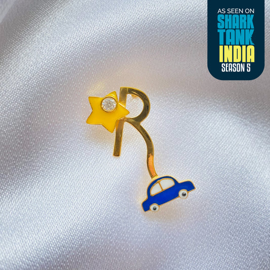 Personalized Silver R Brooch