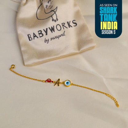 Personalized Letter Car Evil Eye Silver Bracelet Gift Box