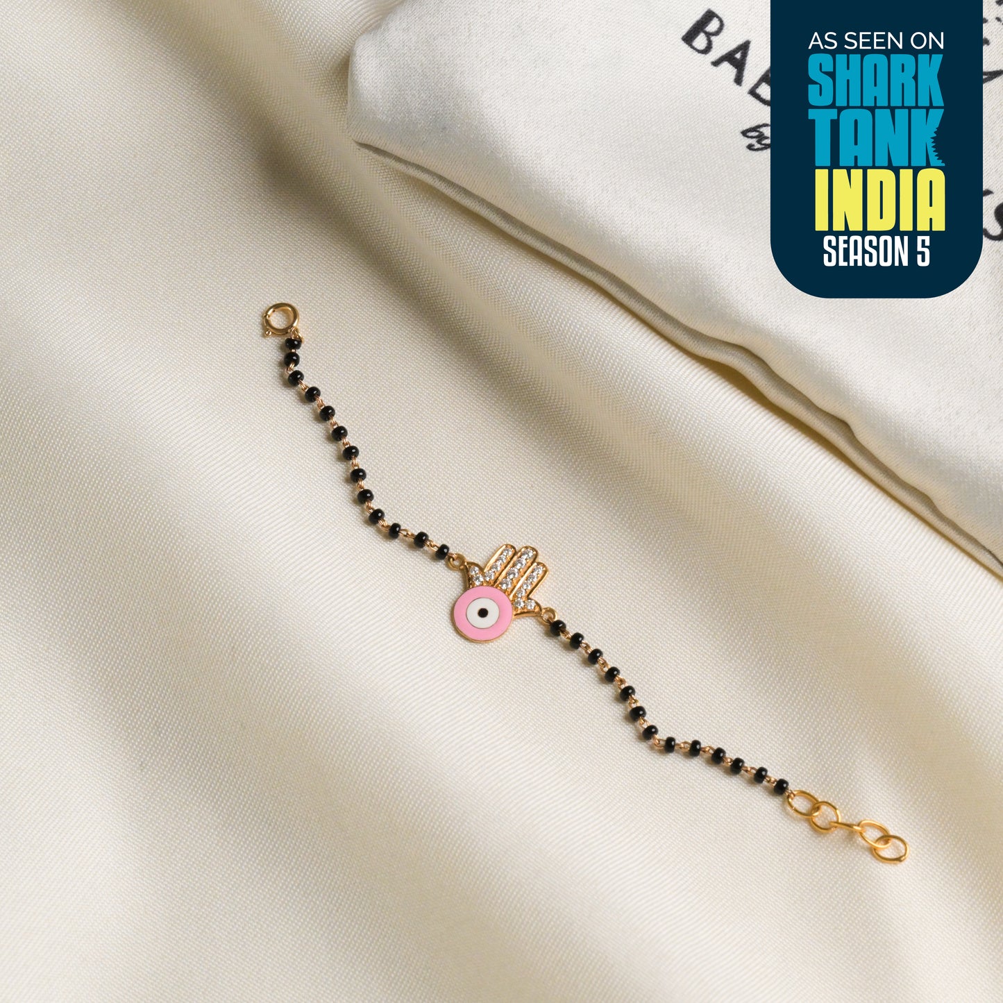 Pink Hamsa Diamond Evil Eye Silver Nazariya