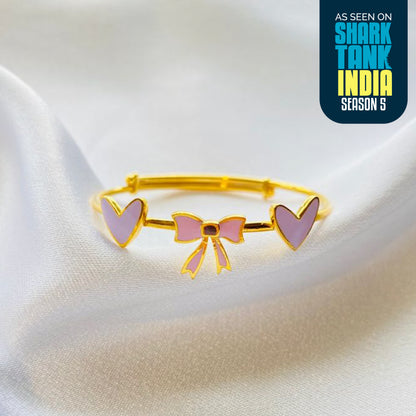 Heart Bows Silver Kada