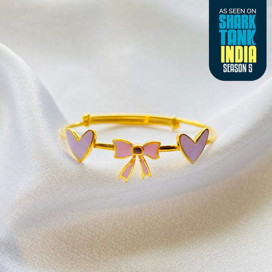 Heart Bows Silver Kada