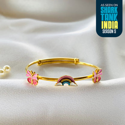 Rainbow Butterflies Silver Kada