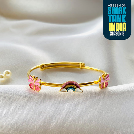 Rainbow Butterflies Silver Kada