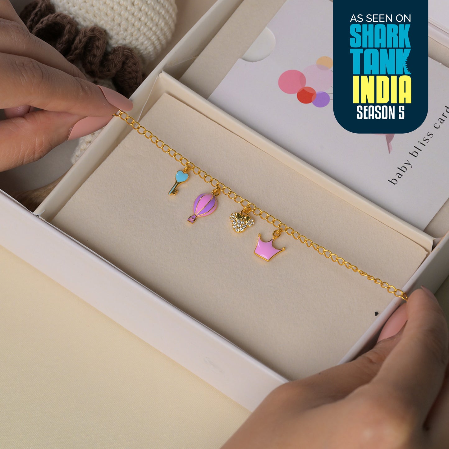 Crown Heart Silver Bracelet Gift Box