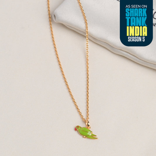 Parrot Pendant With Silver Chain