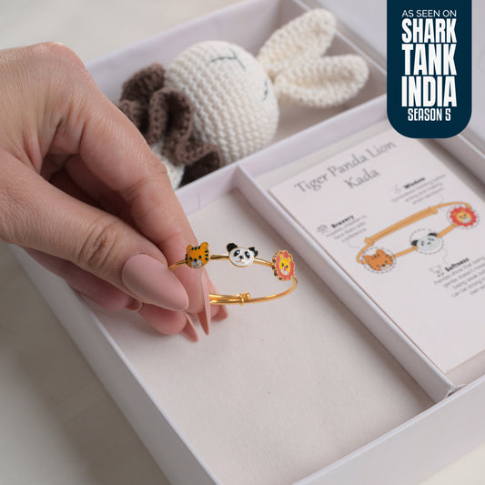 Tiger Panda Silver Kada Gift Box