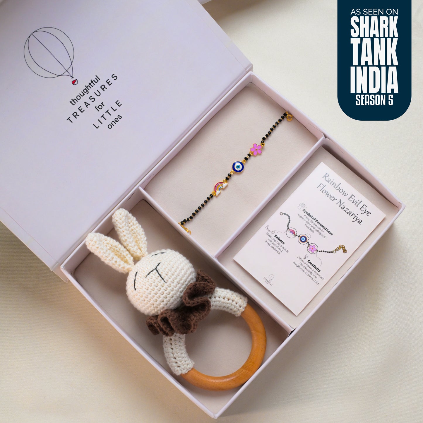 Rainbow Evil Eye Flower Silver Nazariya Gift Box