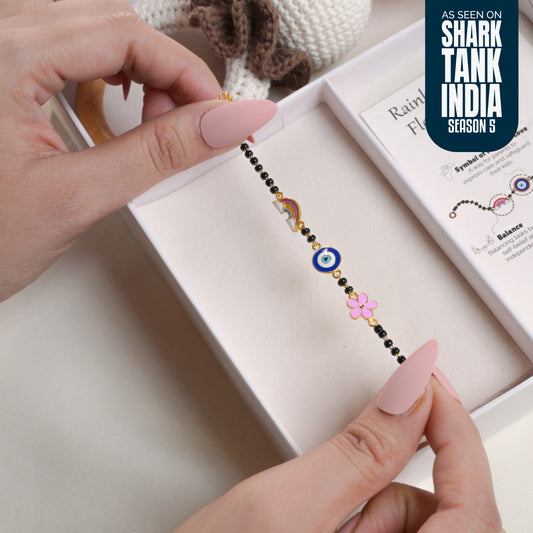 Rainbow Evil Eye Flower Silver Nazariya Gift Box