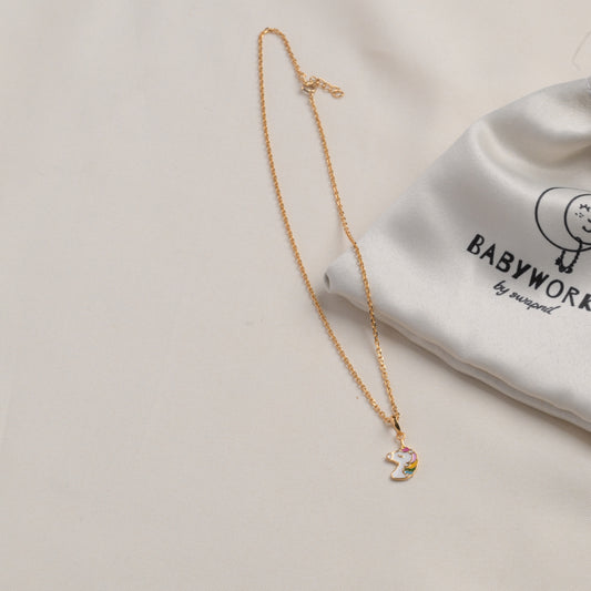 Unicorn Silver Pendant With Chain