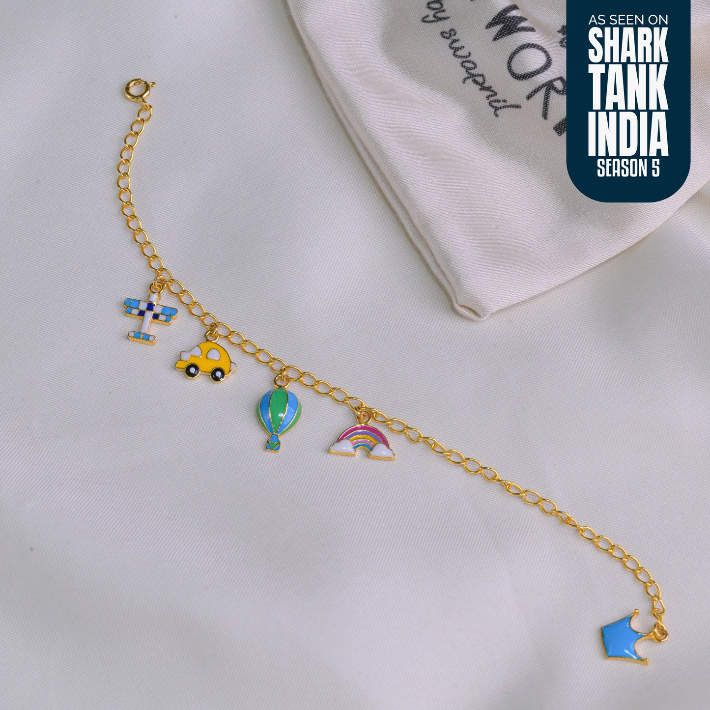 Sea Plane Car Crown Silver Bracelet