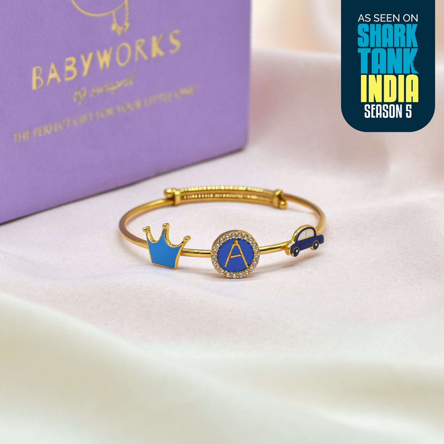 Personalized Letter Car Crown Silver Kada