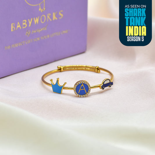 Personalized Letter Car Crown Silver Kada