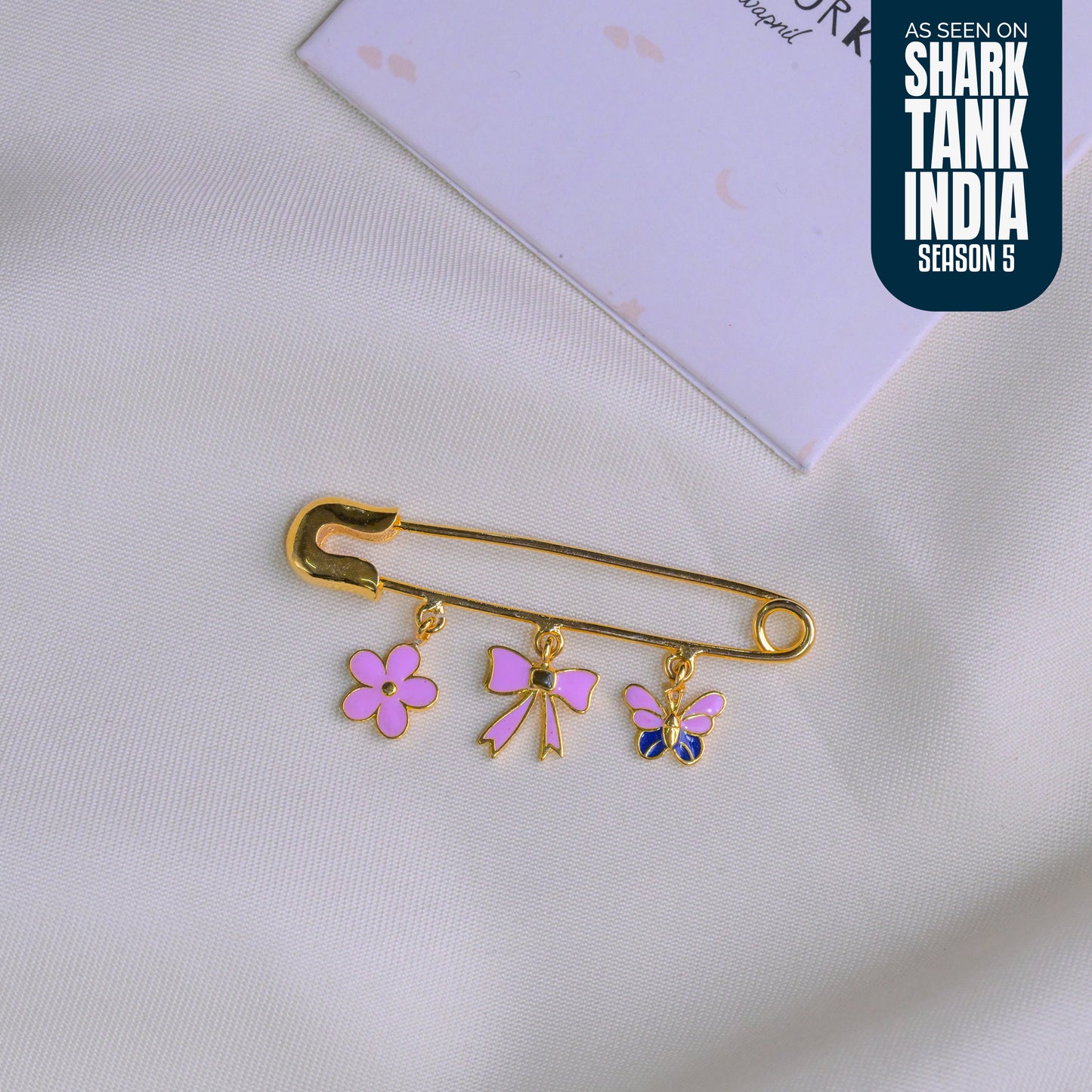 Flower Bow Butterfly Silver Lapel Pin