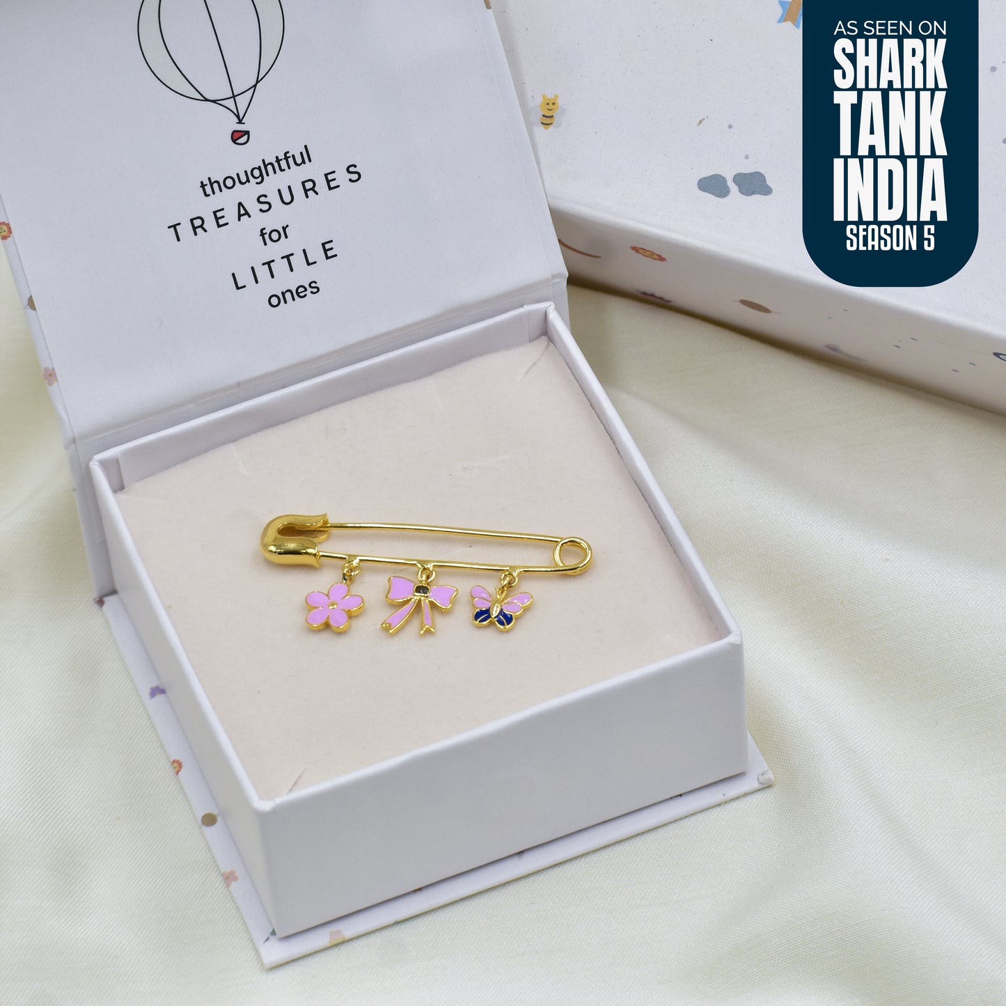 Flower Bow Butterfly Silver Lapel Pin