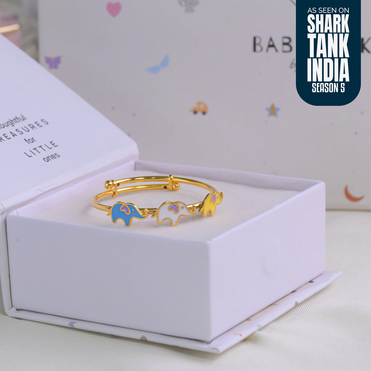 Elephant Trio Silver Kada