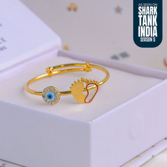 Evil Eye Feat Charm Silver Kada