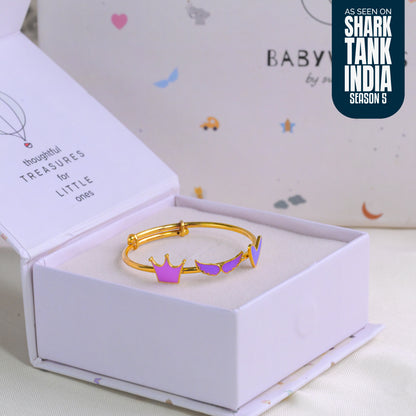 Crown Wings Heart Silver Kada