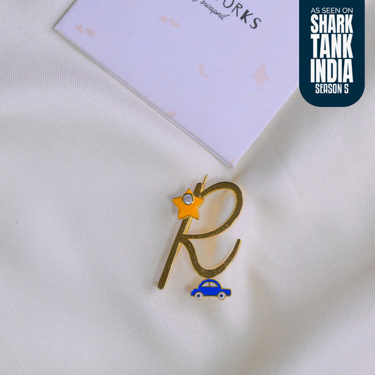 Personalized Silver R Brooch