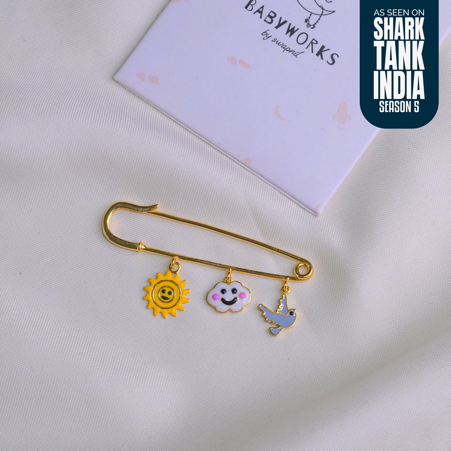 Sun Cloud Sparrow Silver Lapel Pin