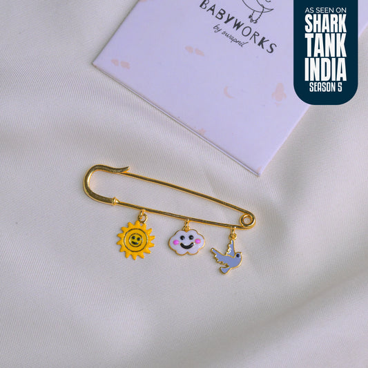 Sun Cloud Sparrow Silver Lapel Pin