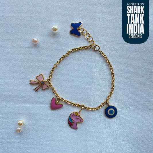 Heart Unicorn Evil Eye Butterfly Silver Bracelet