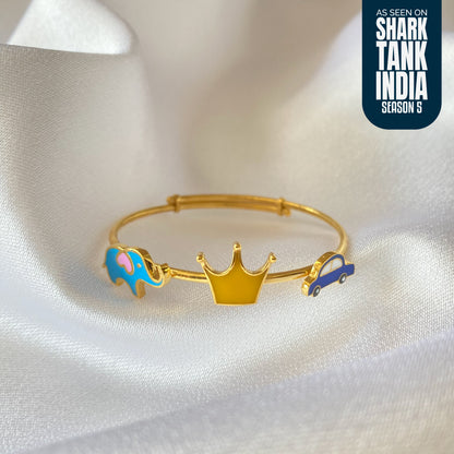 Elephant Crown Car Silver Kada