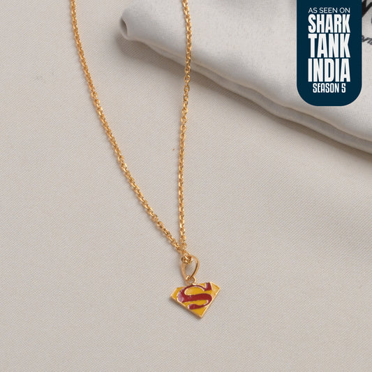 Superman Silver Pendant With Chain