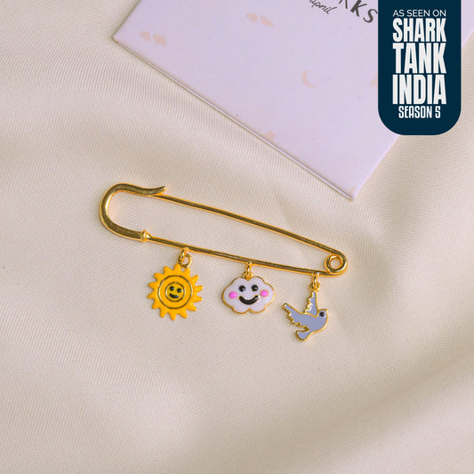 Sun Cloud Sparrow Silver Lapel Pin