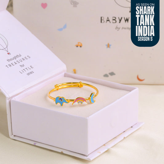 Elephant Rainbow Moon Silver Kada