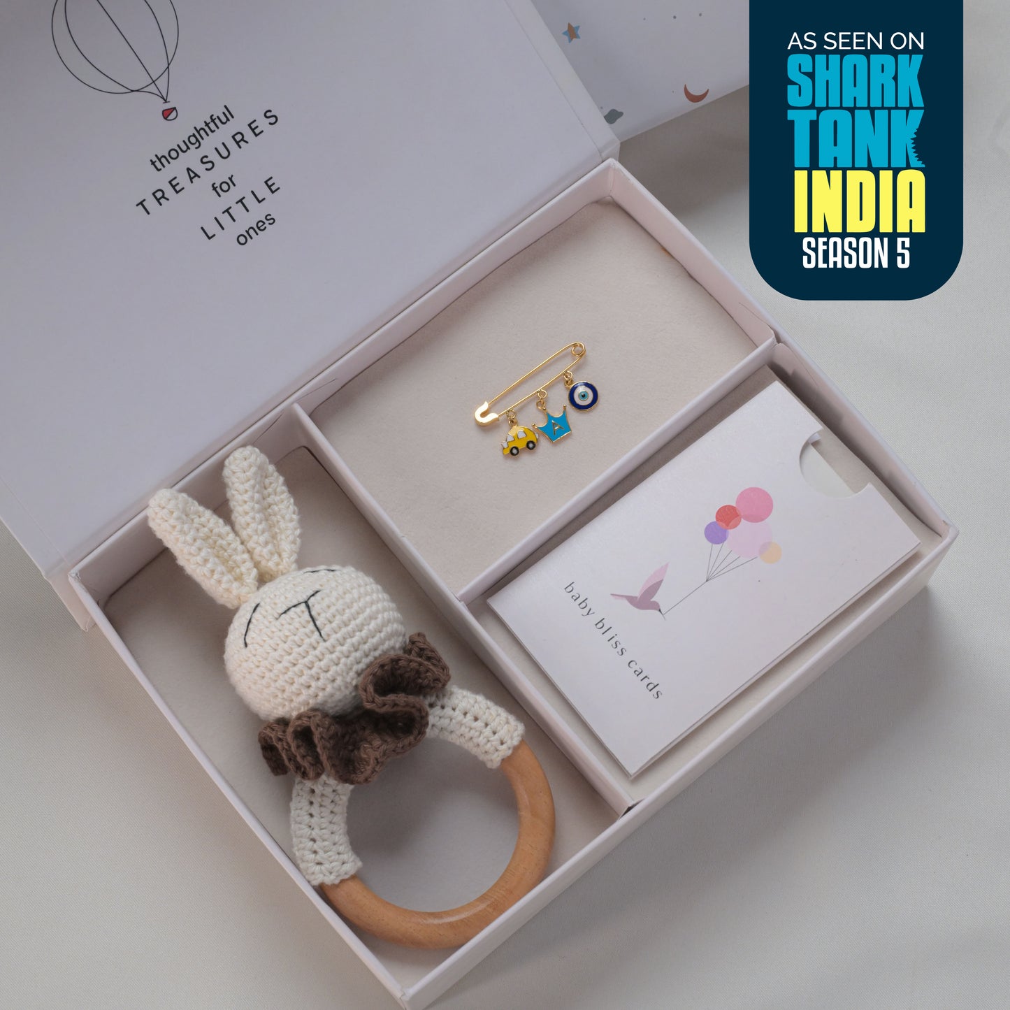 Car Crown Evil Eye Silver Lapel Pin Gift Box